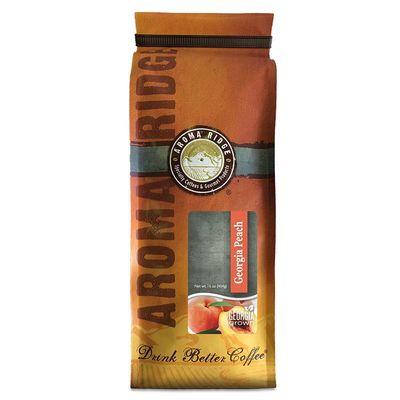 Our Famous Georgia Peach flavored coffee- roasted, flavored and shipped