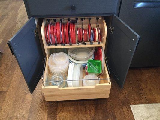 Love our Tupperware drawer! And other drawers that they made for us!