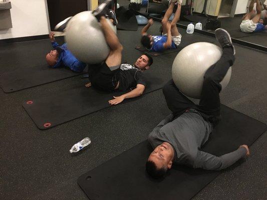 Men's Group Stability Ball Core Training