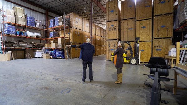 Behind the scenes photos of customer video shoot, Movers USA.