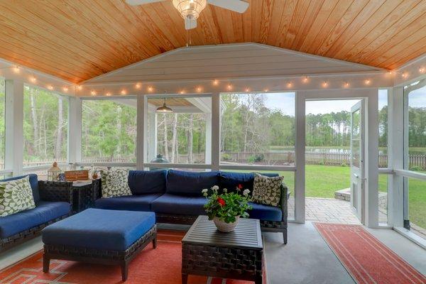 Wonderful screened porch offers peace, serenity and a great view.