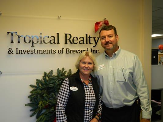 Linda Wise and Tony at the Holiday Open House