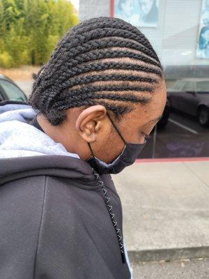 Didn't finish braiding down his ends smh! $60 for what