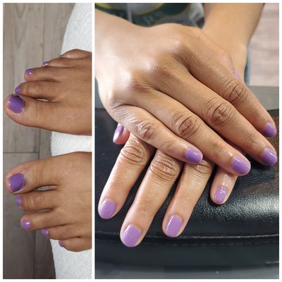 Gel manicure and pedicure