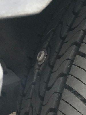 screw lodged in tire