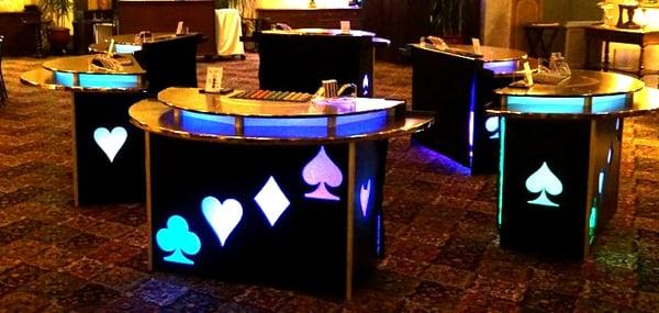 These beautiful LED lit Black Jack tables can be the rave of your next event.