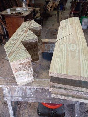 Stair stringers cut to perfection.