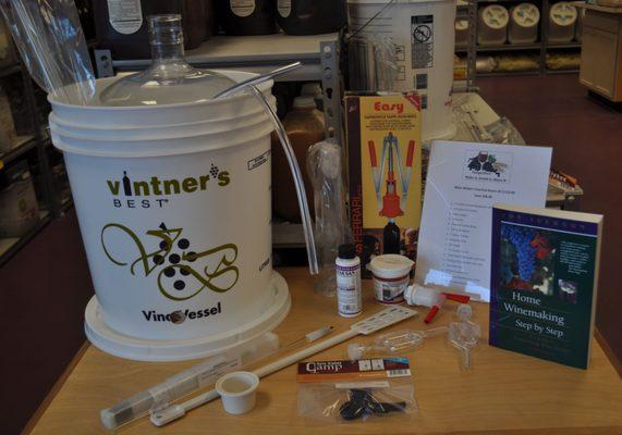 Starter kits for first time wine makers . . . everything you need.