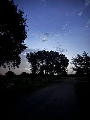 Sunrise as themoon sets