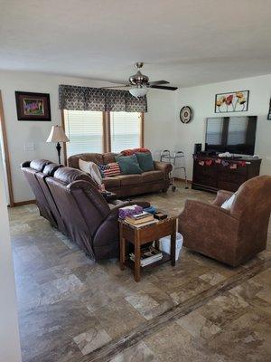 Cleaned, dusted, and polished living room.