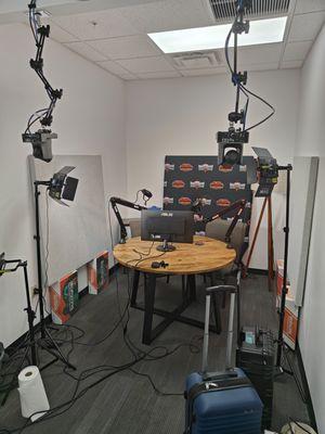 In store studio, with 3 different PTZ cameras, live streamed and recorded with two different destinations.