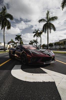 Chevrolet Corvette wrapped in absolutely incredible color + Window Tint