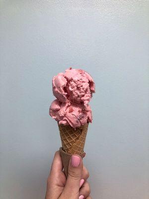 Strawberry Hard Ice Cream Cone