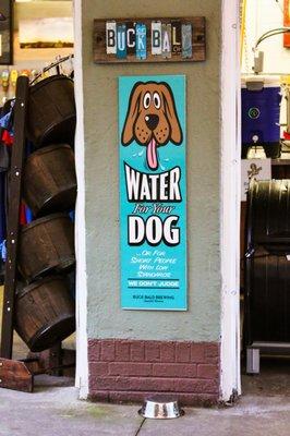 Dog-friendly with water dishes so the pups can have a drink too