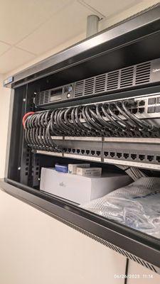 Network Rack, Ubiquiti Switch ,installed at Scottsdale Air Park Offices.