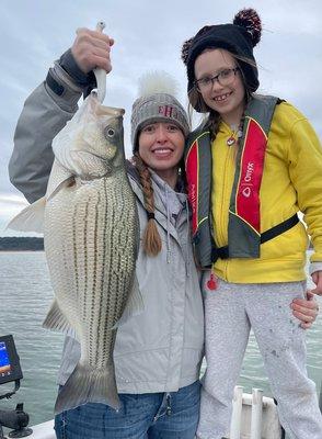 A Lake Belton mother-daughter trip that resulted in the catch of one of the top 10 hybrid I've seen out of that body of water in 31 years!!