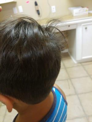 Messed up my baby hair, its a ugly bowl cut and the back is horrible uneven