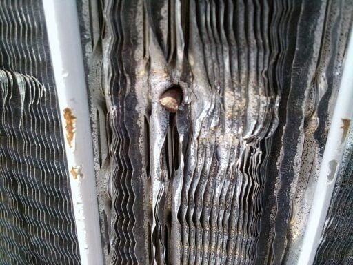 Corroded Evaporator Coil - We clean, repair replace and Install. Call Now for best quote