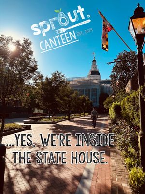 Eat Sprout Cafe is located INSIDE the State House! Just enter through the Visitor Entrance.