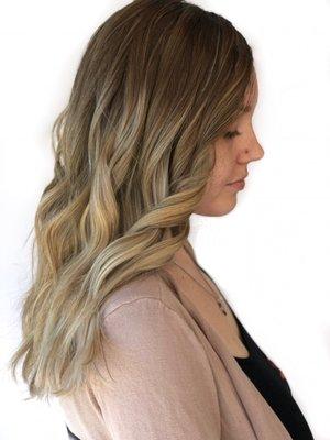 Blended blonde balayage