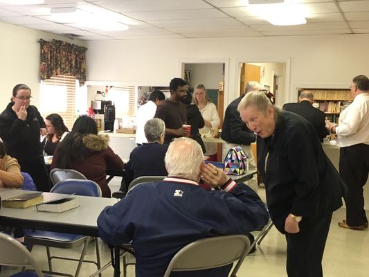 Soup & Chili Fellowship downstairs after Sunday service