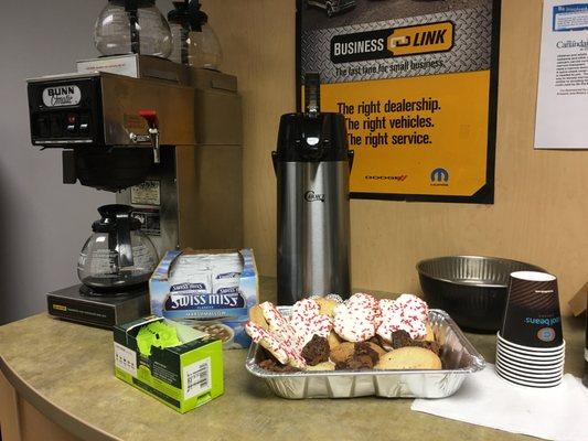 Our service depatment features free coffee and treats while you wait!