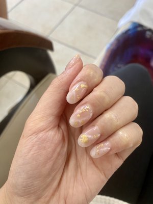 marble design with gold flakes (full set), thank you Tuyet!!