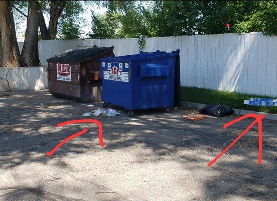 Nobody to pick up the garbage around the dumpster or enforce CC'R policies