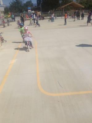 Trike-a-Thon day at Inland Preschool.  They had to decorate their bikes to represent a Zoophonics letter.