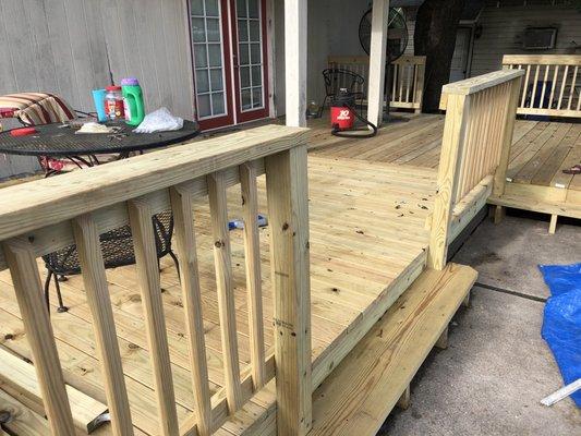 It's just the spindles and the 2x4 rails but seriously it saved a ton of time!