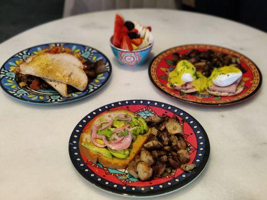 Eggs Benedict, Avocado Toast, Chorizo Scramble. Daniel was a great host.