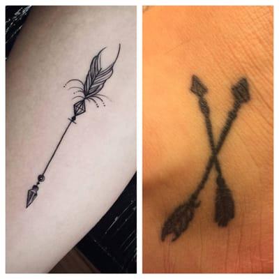 Left is inspiration photo. Right is what Nikki delivered. My jailhouse tat.