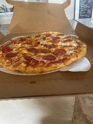 Pepperoni Pizza via delivery.