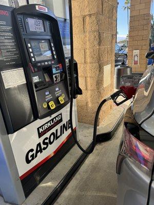 Filling up the Toyota Sienna