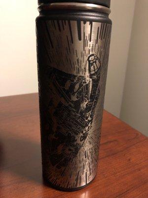 Water bottle that I laser etched at the Makerspace