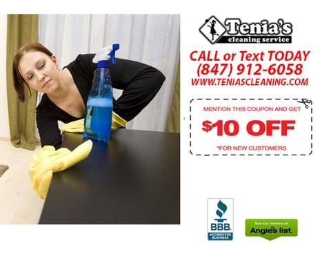 Professional Cleaning ladies with A+ Rating & Great references are ready to clean your house. Call (847) 912-6058