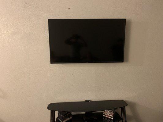 55in tv mounted and leveled.