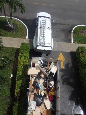 From the 3rd floor... cleaned out an entire 2 bedroom apartment in Miami.