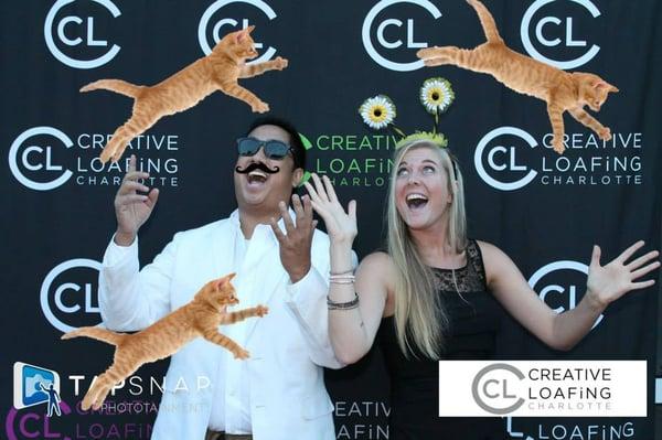 Personalize each photo with your logo and add flying cats or all sorts of fun digital props to your photos.