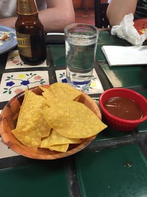 Chips and salsa on the house.