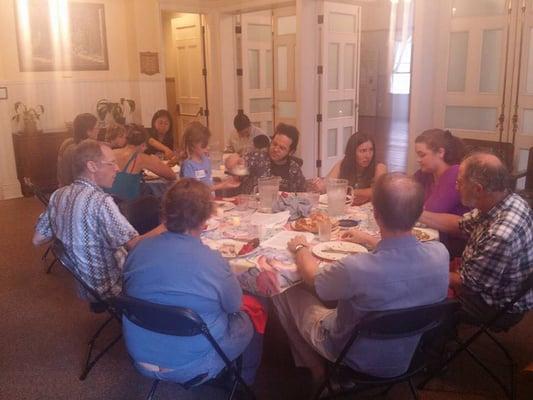 Dinner Church at the First Unitarian Church of San Jose, the first Thursday of each month from 6-8 p.m.