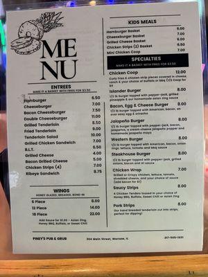 Menu Items