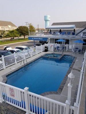 pool, hot tub, office and sundeck