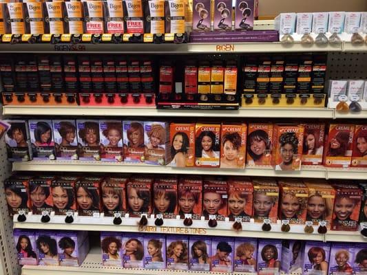 Permanent hair dye!! They carry semi permanent also!!