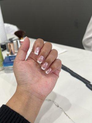 French gel manicure with chrome