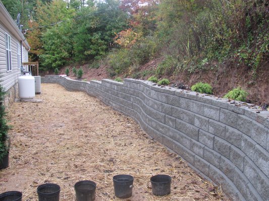 retaining wall built