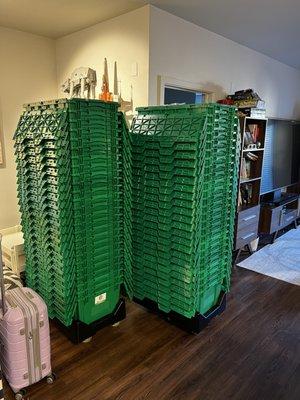 Crates before our move.