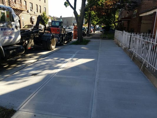 New concrete sidewalk van nest ave bronx ny