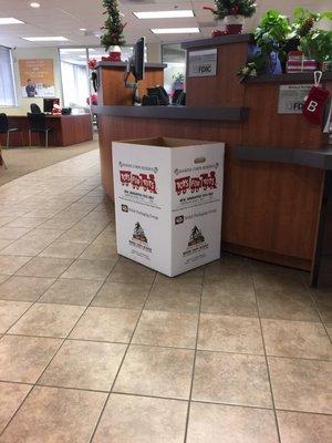 Love that there's is a donation box for toys for tots