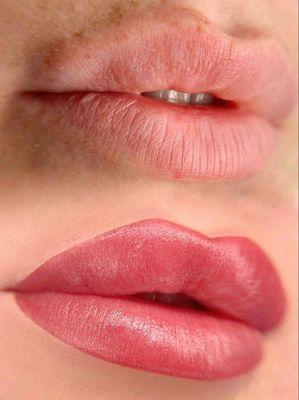 Lip Blushing Before & After